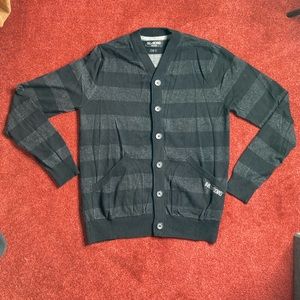 Billabong Medium Cardigan Striped Med Black Grey